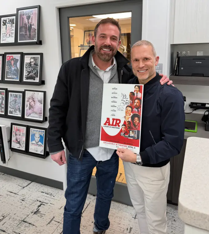 Dr. Jon Marashi photographed with an entertainment-industry patient in Brentwood, Los Angeles