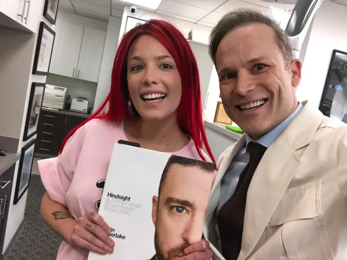 Dr. Jon Marashi with a music-industry patient at his Brentwood, Los Angeles cosmetic dentistry practice